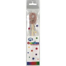 Alpen Rose Gold Glitter Number 9 Candle on a Stick