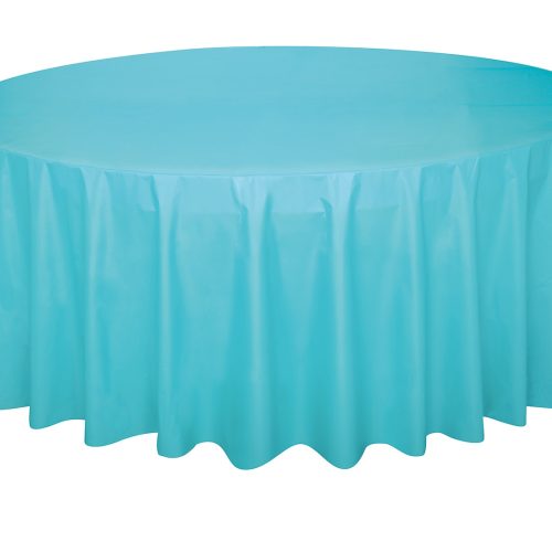 Terrific Teal Unique Plastic Tablecover Round 213cm Diameter (84") — illustrative reference; actual product differs as described