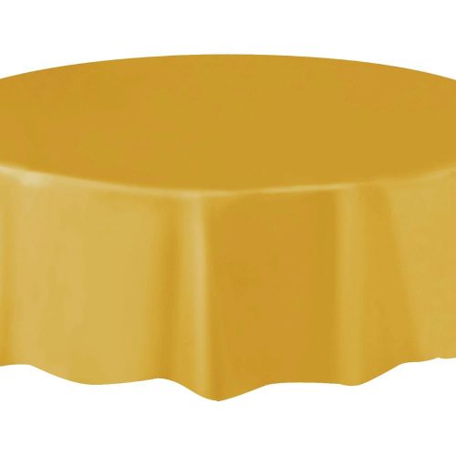 Gold Plastic Tablecover Round 213cm Diameter (84")