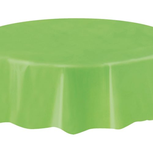 Lime Green Plastic Tablecover Round 213cm Diameter (84")