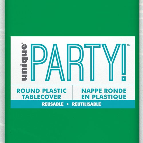 Emerald Green Unique Compact Packaging Plastic Table Cover Round 213cm Diameter (84")