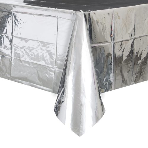 Metallic Silver Foil Tablecover Rectangle 137cm x 274cm (54" x 108")