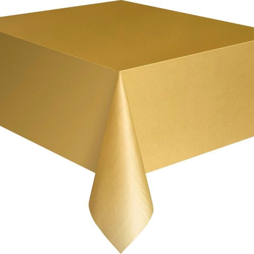 Gold Plastic Tablecover Rectangle 137cm x 274cm (54" x 108")