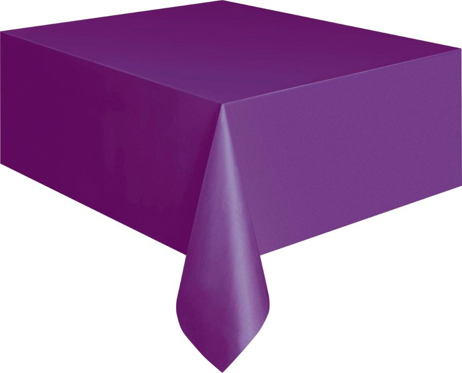 Deep Purple Plastic Tablecover Rectangle 137cm x 274cm (54" x 108")
