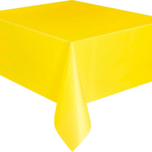 Sunflower Yellow Plastic Tablecover Rectangle 137cm x 274cm (54" x 108")