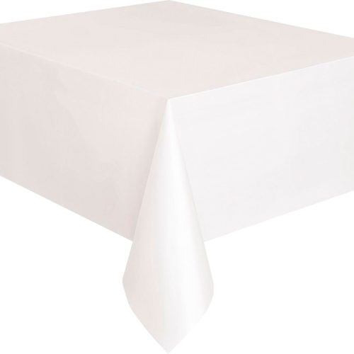 Bright White Unique Plastic Tablecover Rectangle 137cm x 274cm (54" x 108")