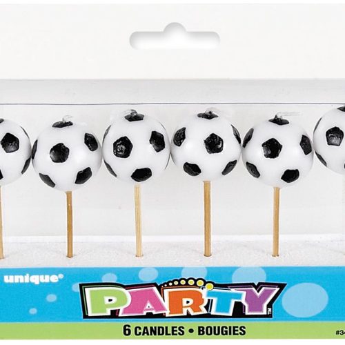 6 Soccer Ball Pick Candles
