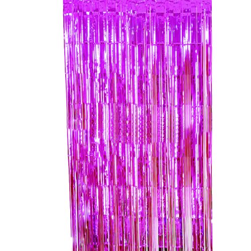 Party Maker Dark Pink Foil Fringe Curtain – 1m x 2m