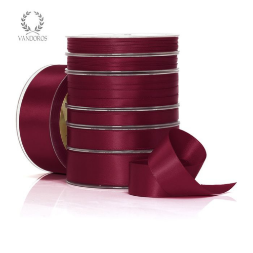 Ribbon Poly Satin Burgundy Roll 38mm — illustrative reference; actual product differs as described