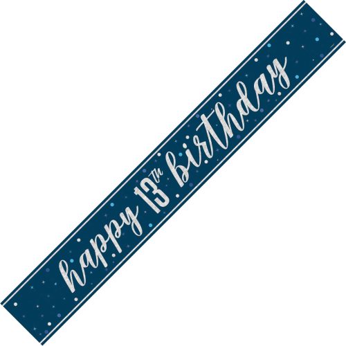 Glitz Blue Foil Banner 2.74m (9') - 13 — illustrative reference; actual product differs as described