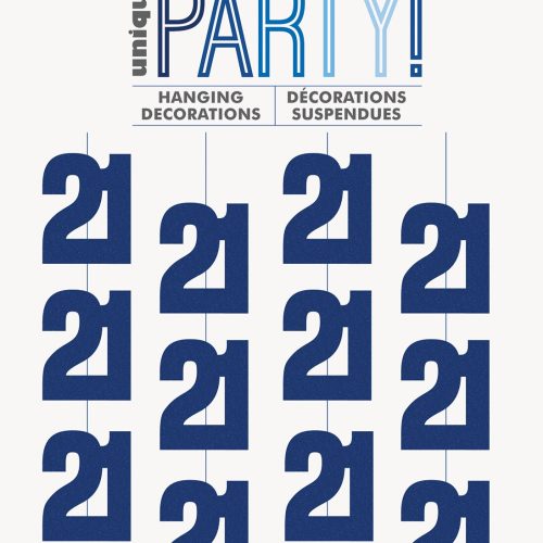 Glitz Blue 6 Hanging Decorations 1.5m (5') - 21