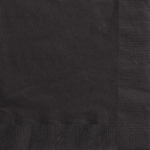 Midnight Black 20 Luncheon Napkins 2ply 33cm x 33cm (13" x 13")