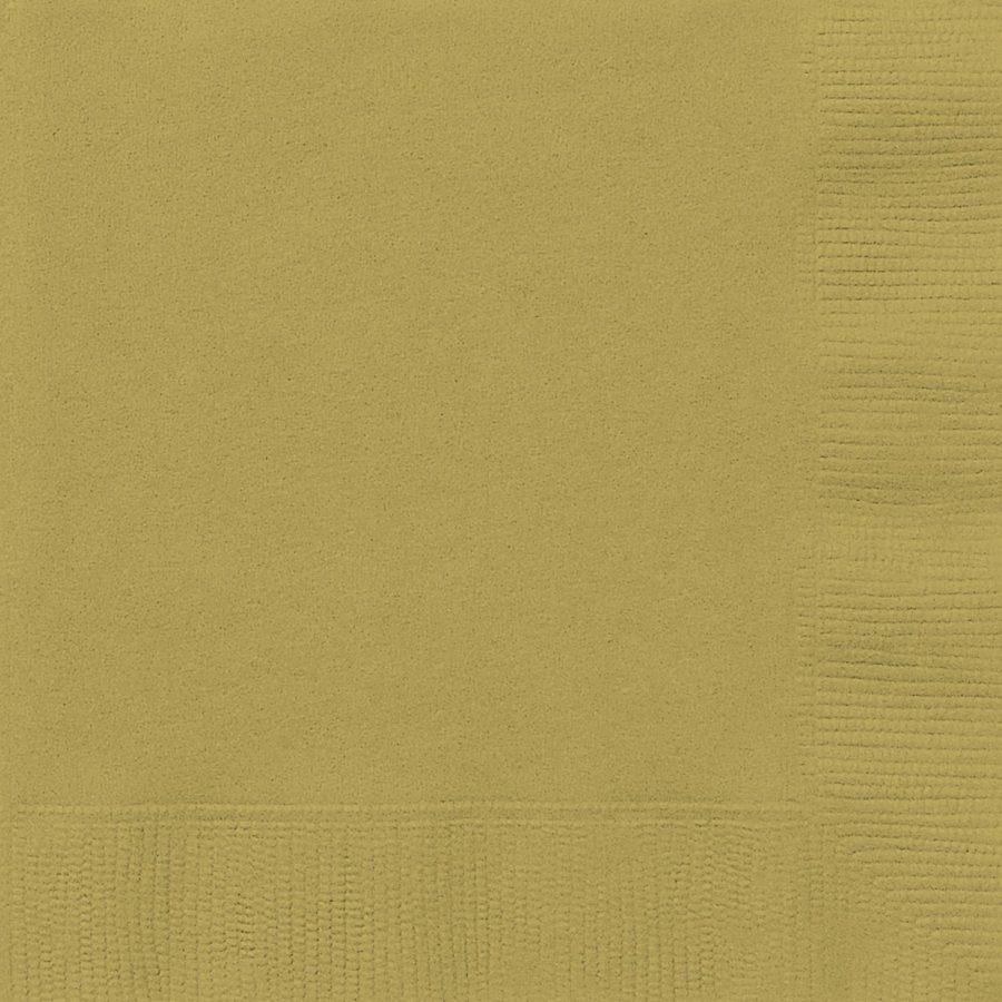 Gold 20 Luncheon Napkins 2ply 33cm x 33cm (13" x 13")