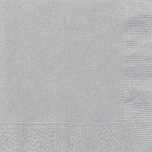 Silver 20 Luncheon Napkins 2ply 33cm x 33cm (13" x 13")