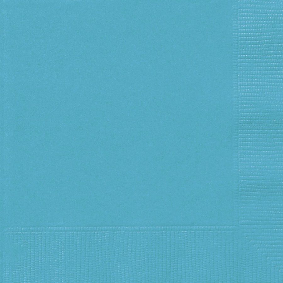 Caribbean Teal 20 Luncheon Napkins 2ply 33cm x 33cm (13" x 13")