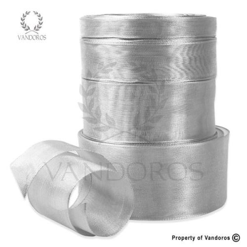Ribbon Metallic Silver 38mm — illustrative reference; actual product differs as described