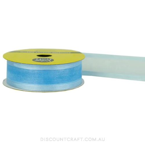 Sheer Ribbon with Satin Edge 22mm 5m - Baby Blue — illustrative reference; actual product differs as described