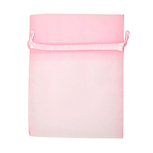 Baby pink organza bags 17cm × 12.5cm — 5 pack
