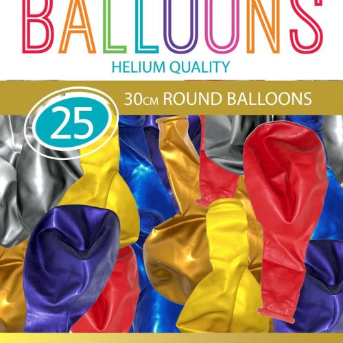Assorted - 25 x 30cm Metallic Balloons