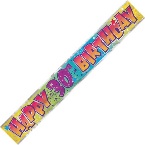 Birthday "30" Foil Banner 3.65m