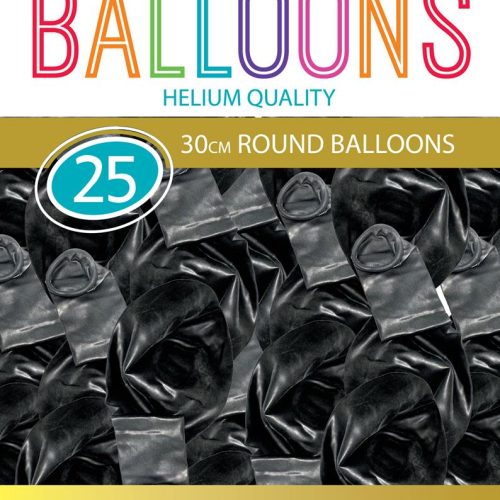 Black - 25 x 30cm Metallic Balloons