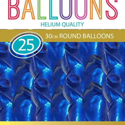 Blue - 25 x 30cm Metallic Balloons