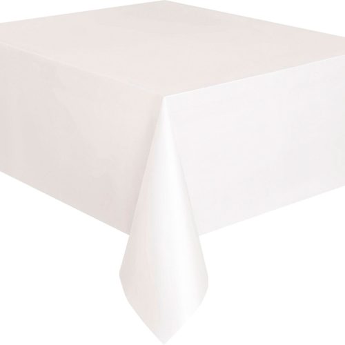 Bright White Unique Plastic Rectangle Tablecloth 137cm x 274cm