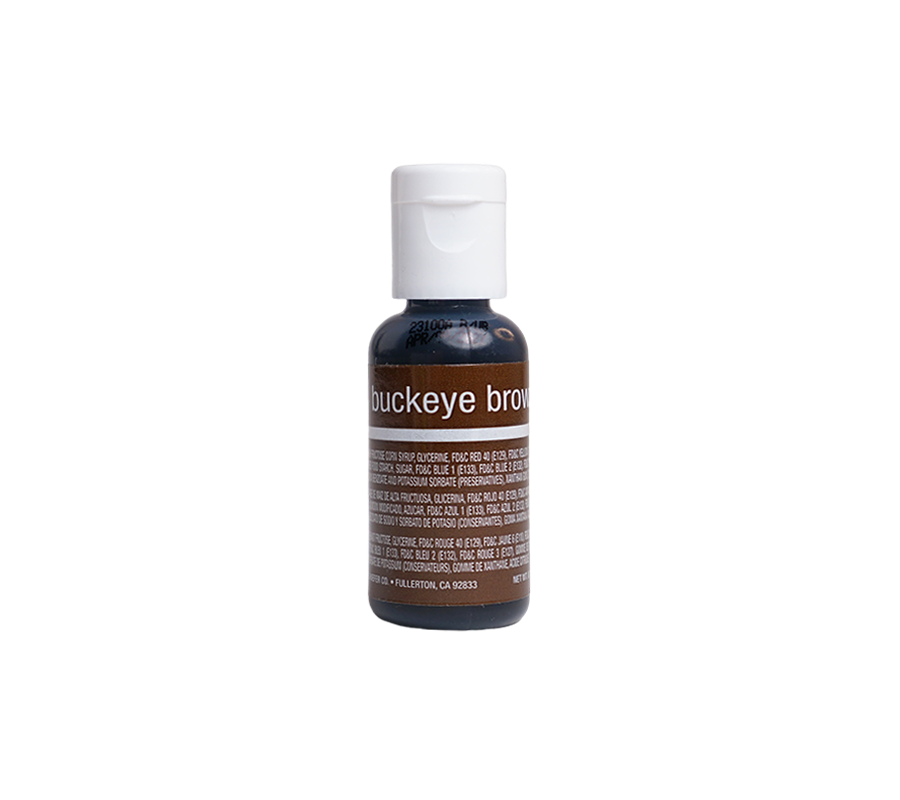 Chefmaster Buckeye Brown Liqua-Gel food colouring bottle, 0.7oz
