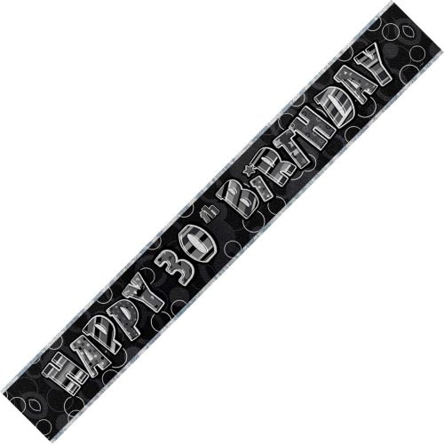 Glitz Black and Silver Foil Banner 3.65m - 30
