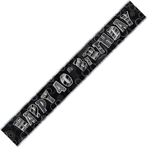 Glitz Black and Silver Foil Banner 3.65m - 40