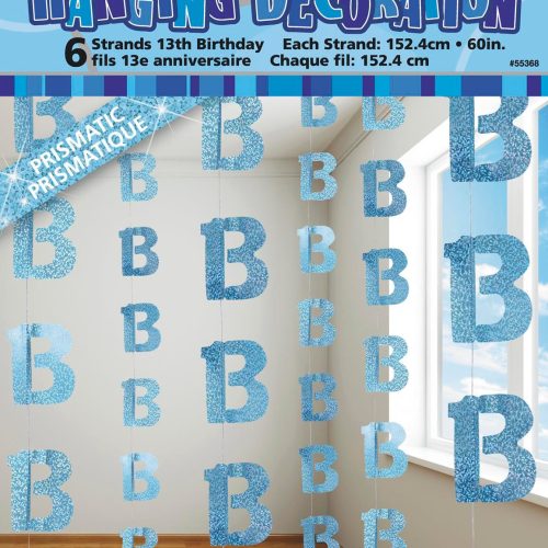 Glitz Blue 6 Hanging Decorations 1.5m - 13