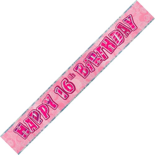 Glitz Pink Foil Banner 3.65m - 16