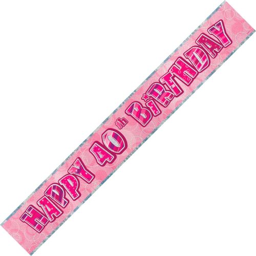 Glitz Pink Foil Banner 3.65m - 40