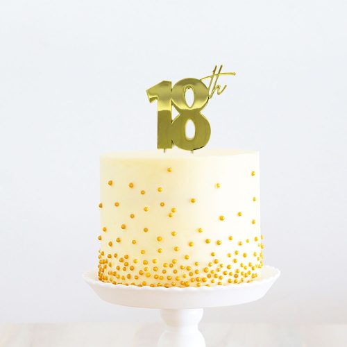 Gold 18Th Cake Topper