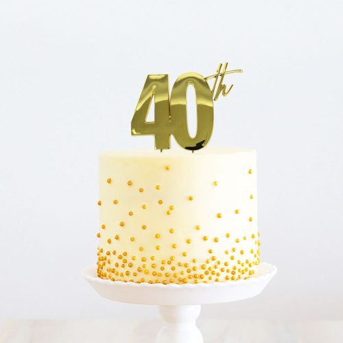 Gold 40Th Cake Topper