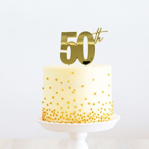 Gold 50Th Cake Topper