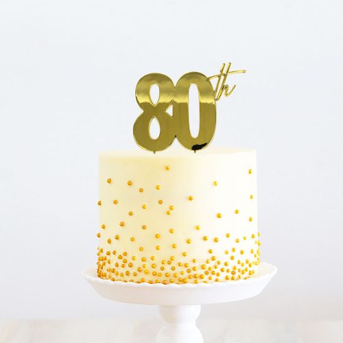 Gold 80Th Cake Topper