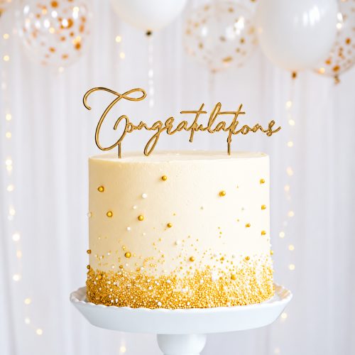 Gold Congratulations Cake Topper