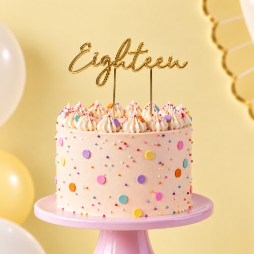 Gold Eighteen Cake Topper