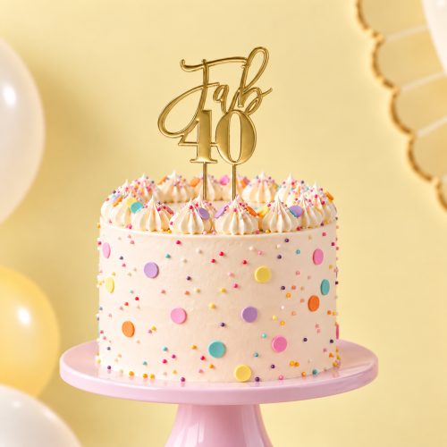 Gold Fab 40 Cake Topper