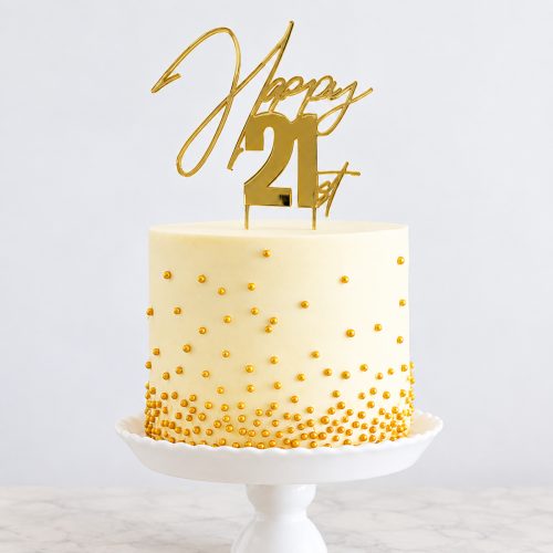 Gold Happy 21St Cake Topper