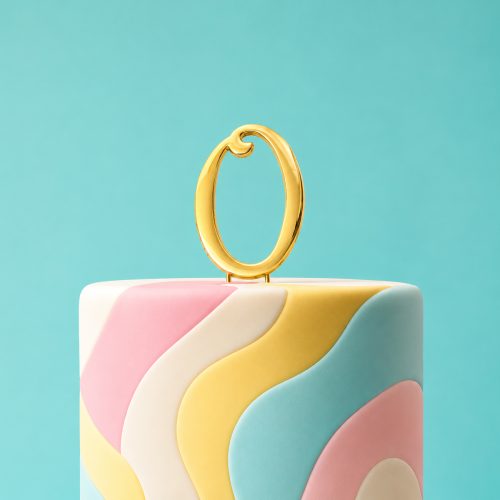 Gold Number 0 Cake Topper – 7cm Range