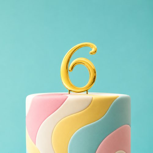 Gold Number 6 Cake Topper – 7cm Range