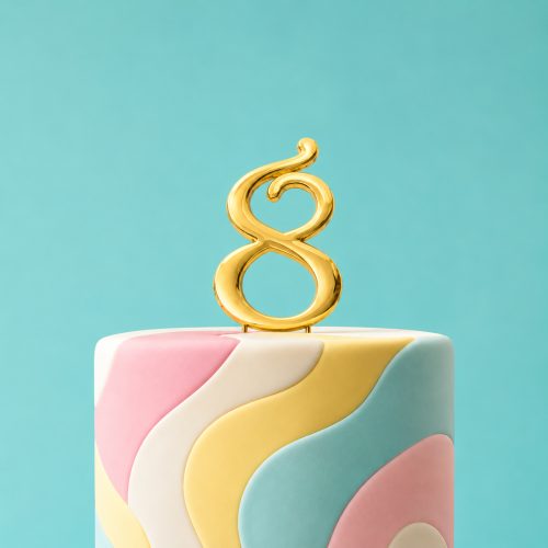 Gold Number 8 Cake Topper – 7cm Range