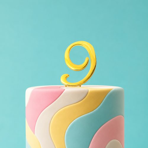 Gold Number 9 Cake Topper – 7cm Range