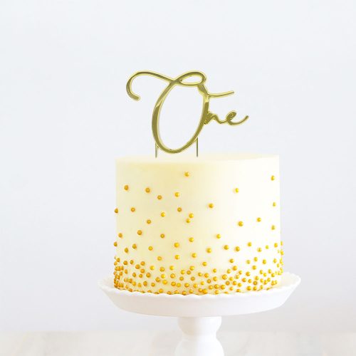 Gold One Cake Topper