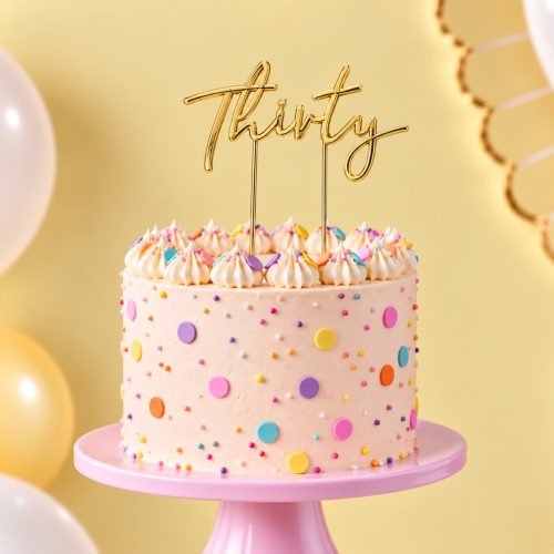 Gold Thirty Cake Topper