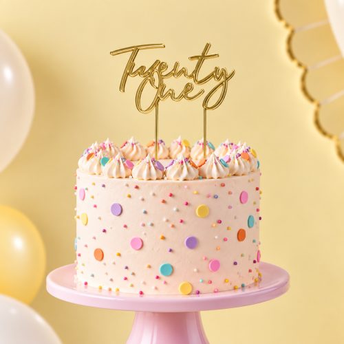 Gold Twenty One Cake Topper