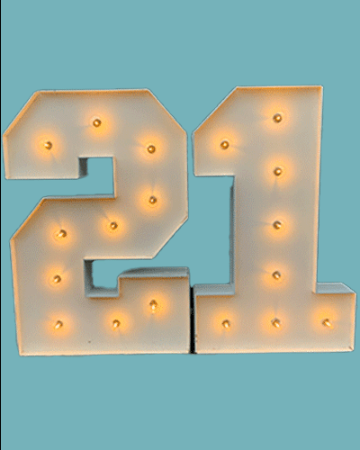 Marquee LED Numbers 21 - Hire