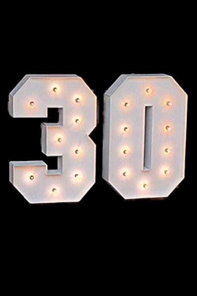Marquee LED Numbers 30 - Hire